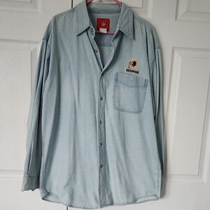 NFL Light Blue Casual Button Down Shirt